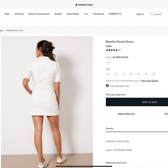 Paige Mayslie Denim Dress Size 2 - Picture 8 of 10